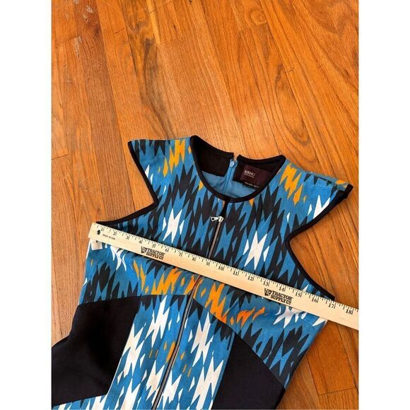 Bibhu Mohapatra 2000s Geometric Print Silk Designer Dress Size 6 - Picture 15 of 16